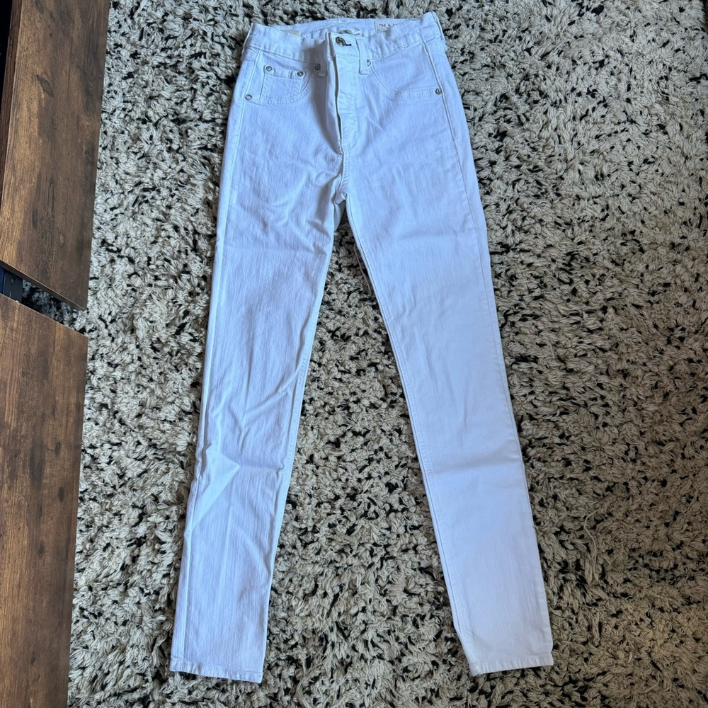 rag & bone white high rise skinny jeans